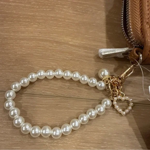 Thirty One All About The Benjamins Diamond Tan Straw Wallet Wristlet Jewell New - Picture 8 of 13